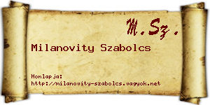Milanovity Szabolcs névjegykártya