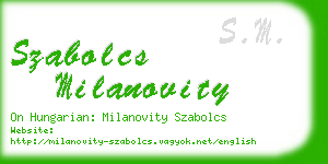 szabolcs milanovity business card